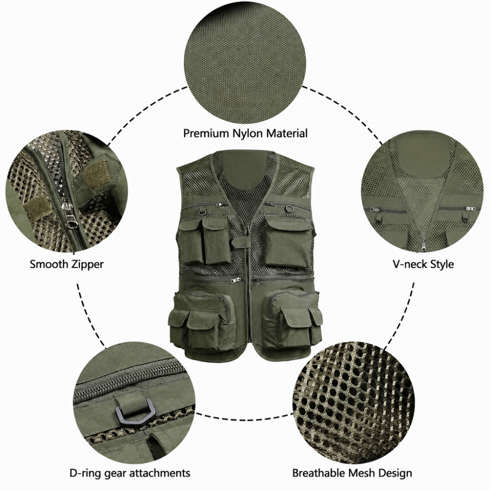 Durable with 16 Pockets Fishin - Fishing Vest recension och pris
